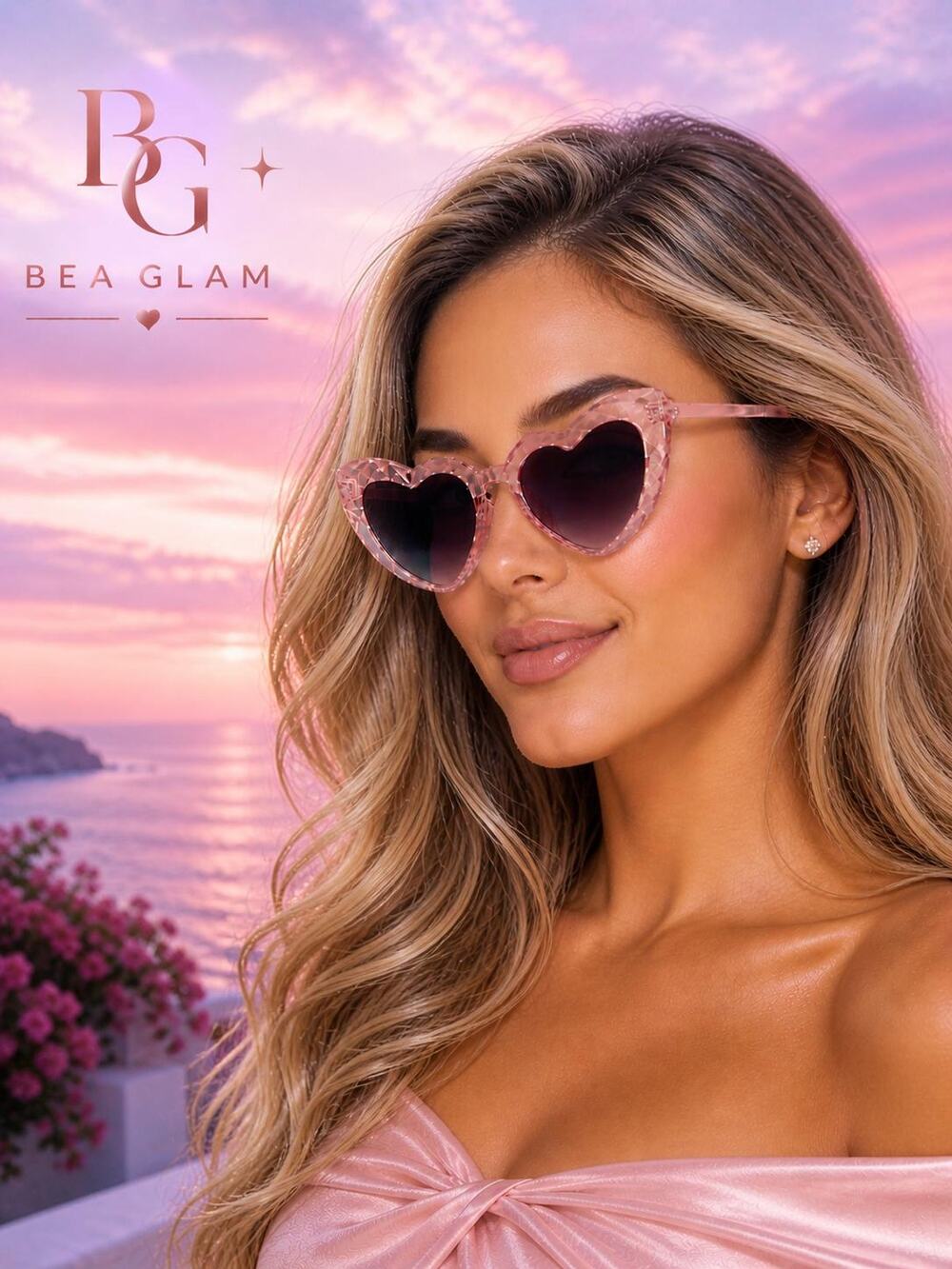 Betsey Johnson Pink Heart Sunglasses | Y2K Glam Transparent Gradient Eyewear